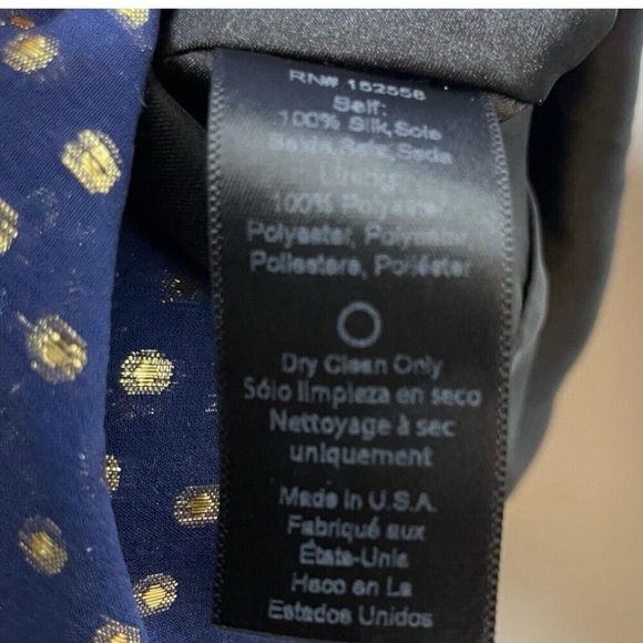 DELFI Cerise Gown Maxi Dress Waist Cutout in Blue Gold Silk Chiffon Size Large - Picture 12 of 13